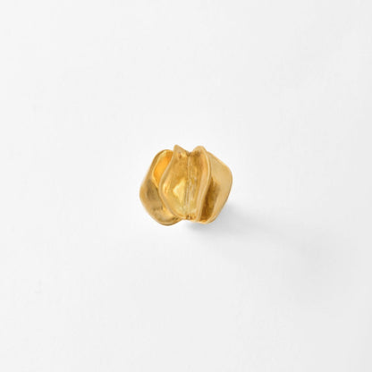 Gold ring on a wihite background