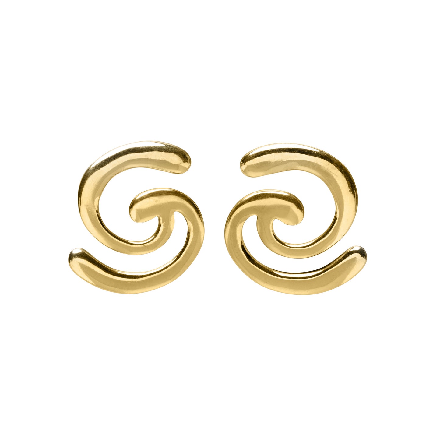 Pair of spiral gold earrings