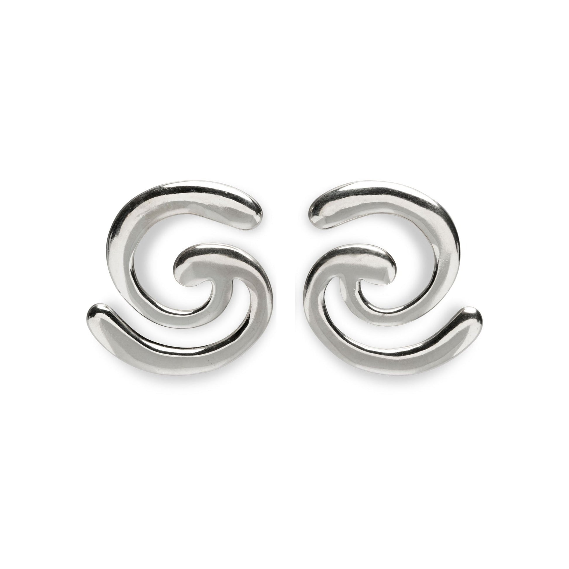 Pair of spiral silver earrings