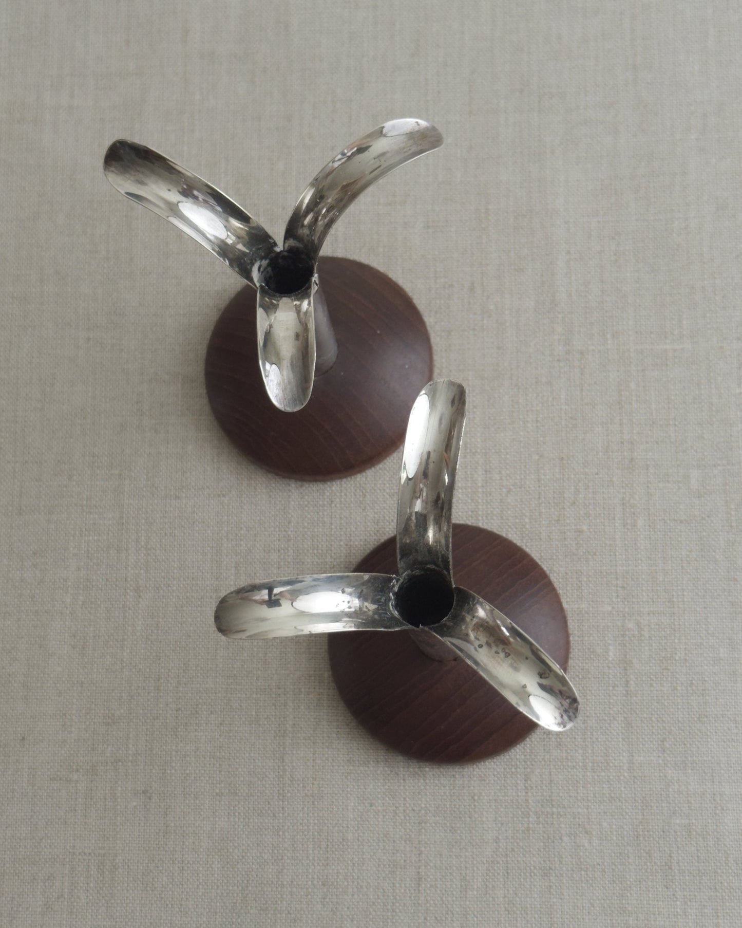 VINTAGE SILVER-PLATED CANDLE HOLDERS