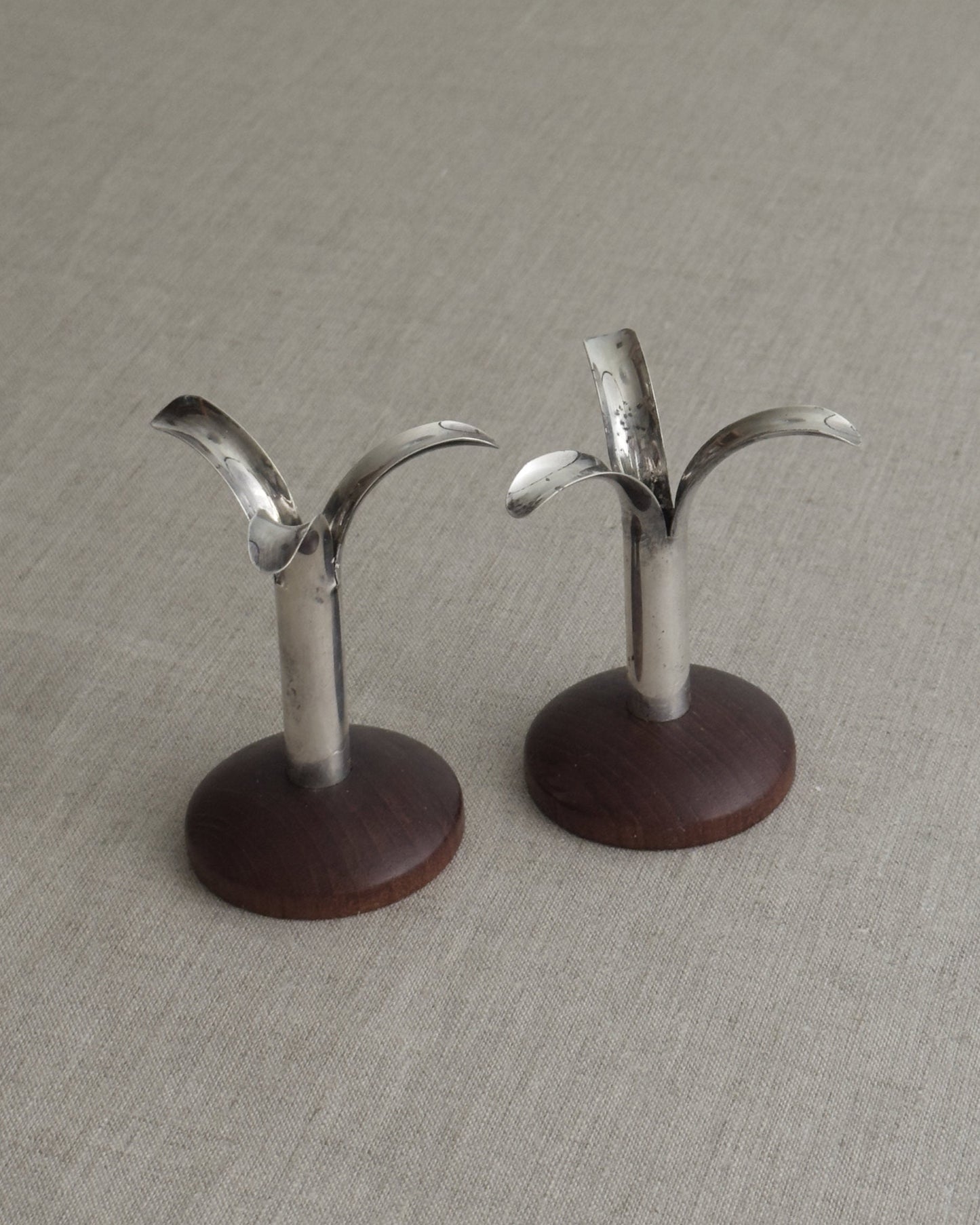 VINTAGE SILVER-PLATED CANDLE HOLDERS