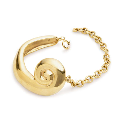 Large, sculptural gold bracelet