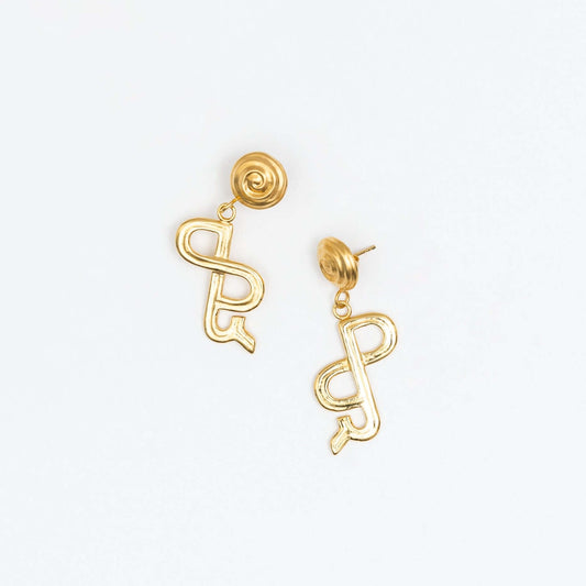 Logo gold earrings