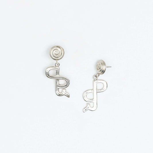 Logo silver earrings
