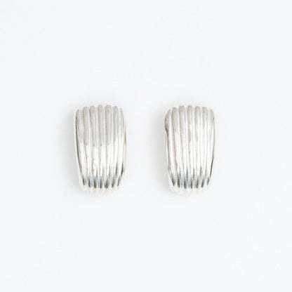 Pair of large silver earrings