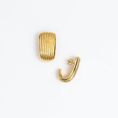 Pair of large gold earrings