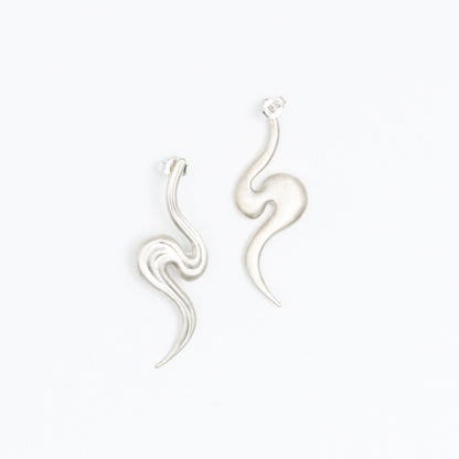 Pair of silver earrings