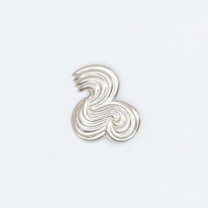 Sculptural silver brooche
