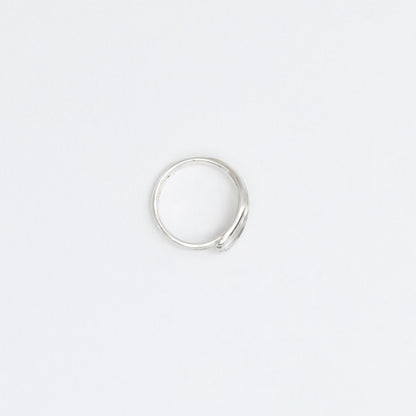 Adjustable silver ring, from above