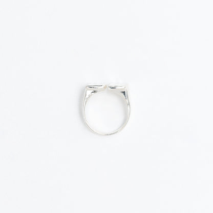 Adjustable silver ring, from above